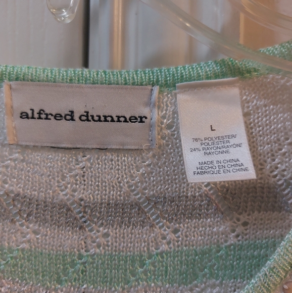 Alfred Dunner Women's Green White and Gray Squin Knit Sweater Size Large - Picture 4 of 9